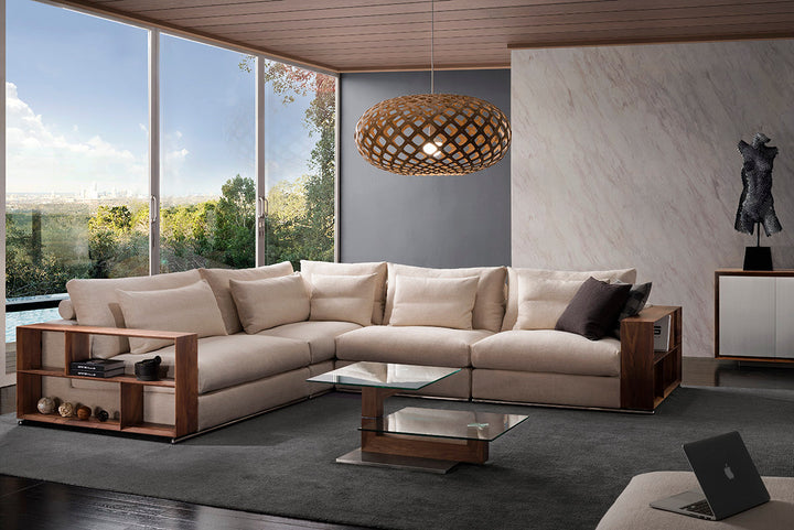GS9001 Classic Minimalist Sofa With Wood Table