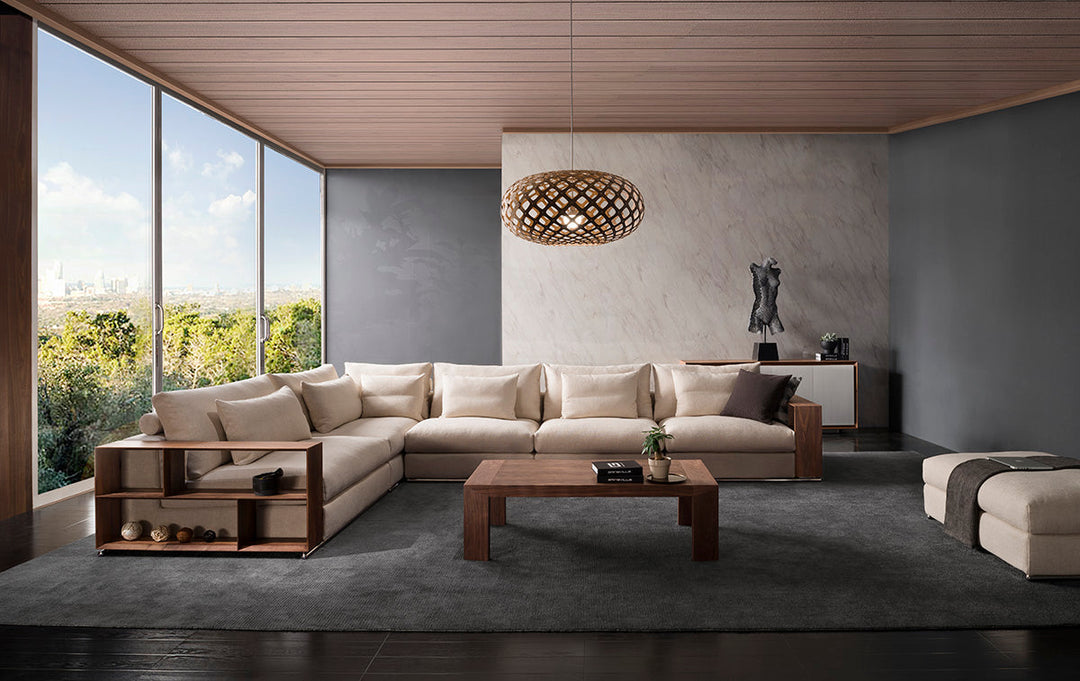 GS9001 Classic Minimalist Sofa With Wood Table