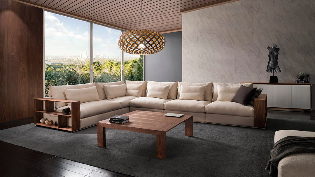 GS9001 Classic Minimalist Sofa With Wood Table