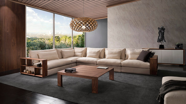 GS9001 Classic Minimalist Sofa With Wood Table