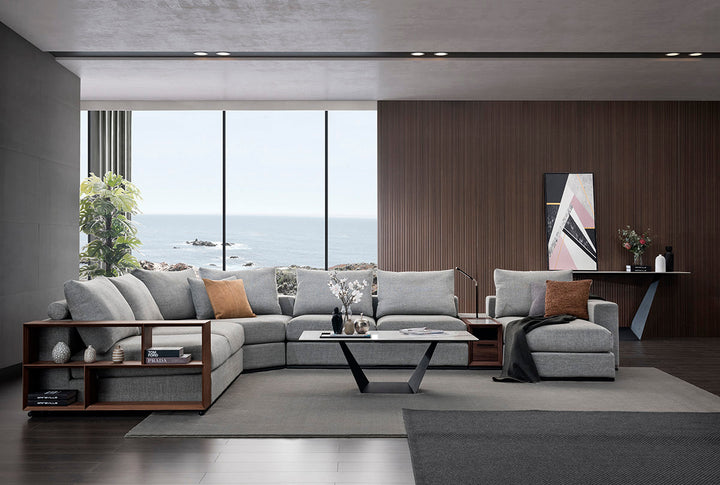 GS9001 Classic Minimalist Sofa With Wood Table