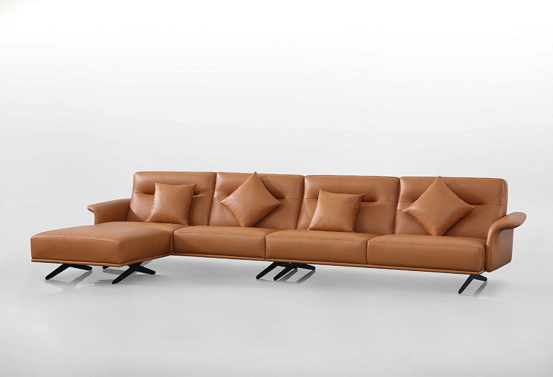 GS9012 Minimalist Modern L Shape Leather Sofa