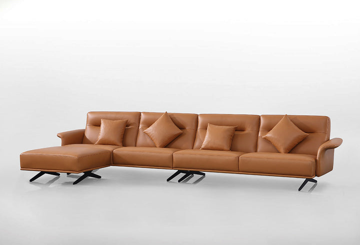 GS9012 Minimalist Modern L Shape Leather Sofa