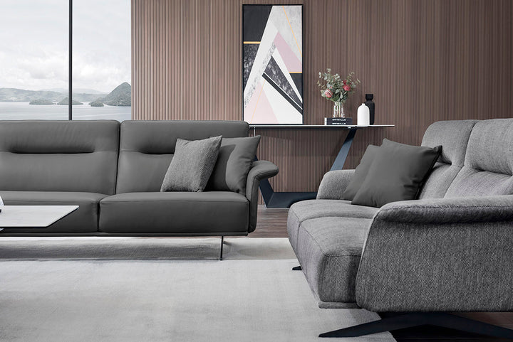 GS9012 Minimalist Modern L Shape Leather Sofa