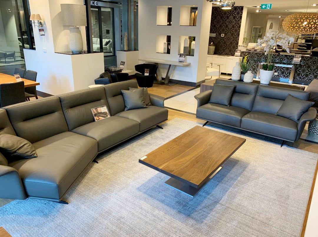 GS9012 Minimalist Modern L Shape Leather Sofa