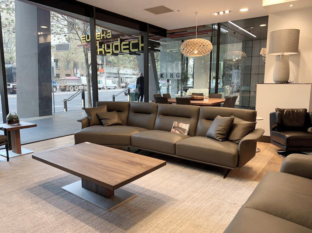 GS9012 Minimalist Modern L Shape Leather Sofa