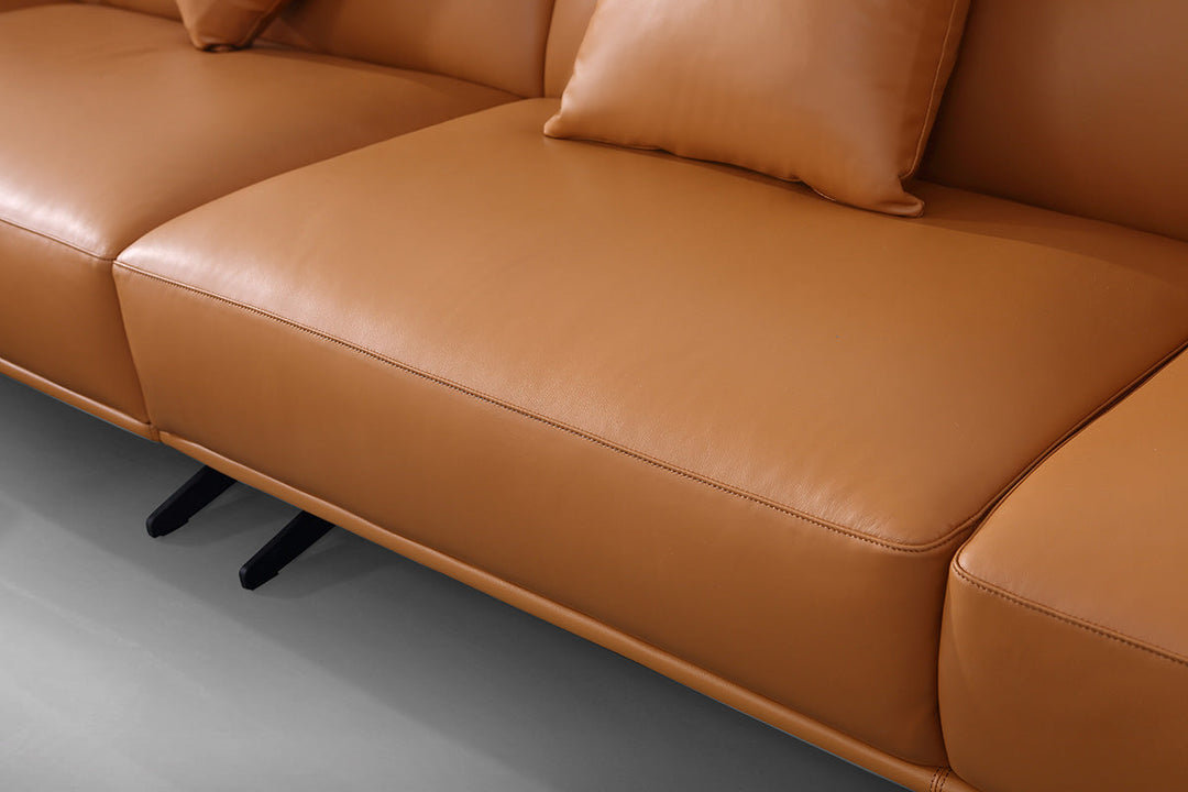 GS9012 Minimalist Modern L Shape Leather Sofa