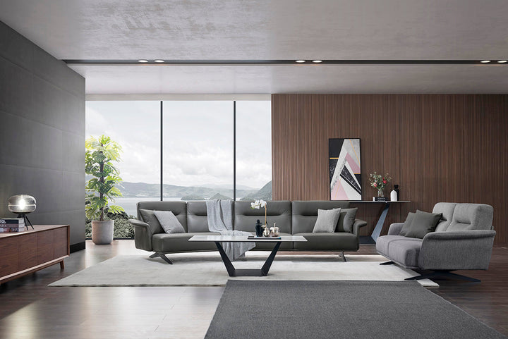 GS9012 Minimalist Modern L Shape Leather Sofa