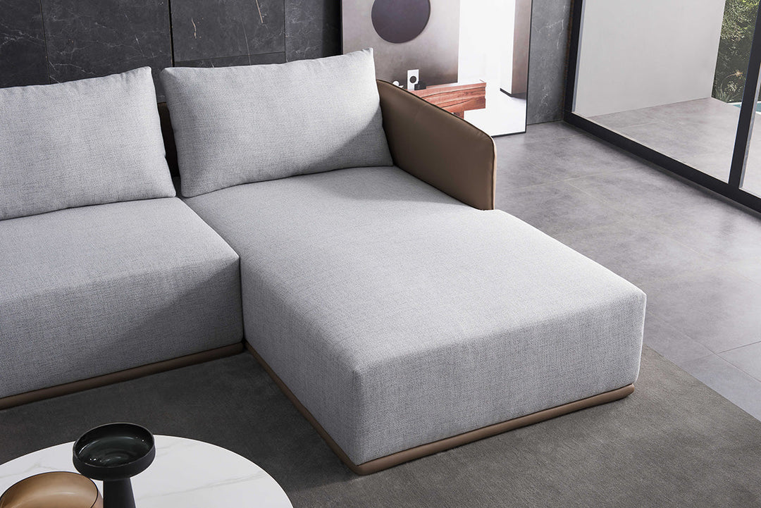 GS9032 Fabric & Leather 3 seater sofa