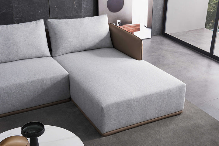 GS9032 Fabric & Leather 3 seater sofa