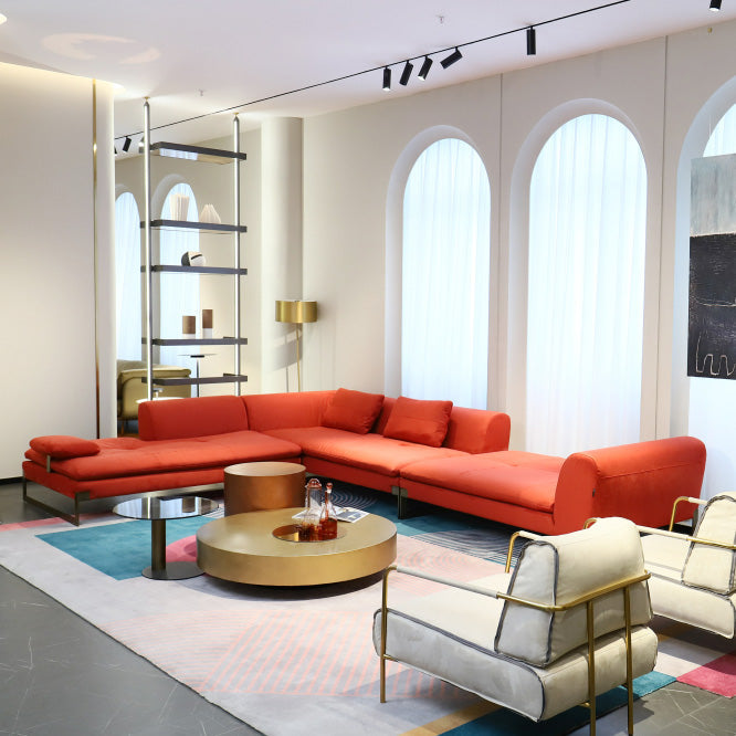 GS9081 Italian Modern Red Fabric Sofa