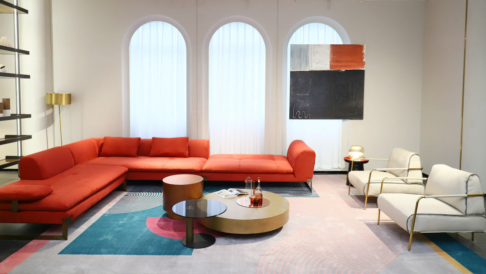 GS9081 Italian Modern Red Fabric Sofa