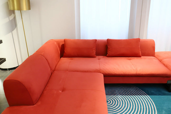 GS9081 Italian Modern Red Fabric Sofa