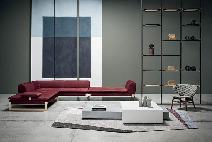GS9081 Italian Modern Red Fabric Sofa