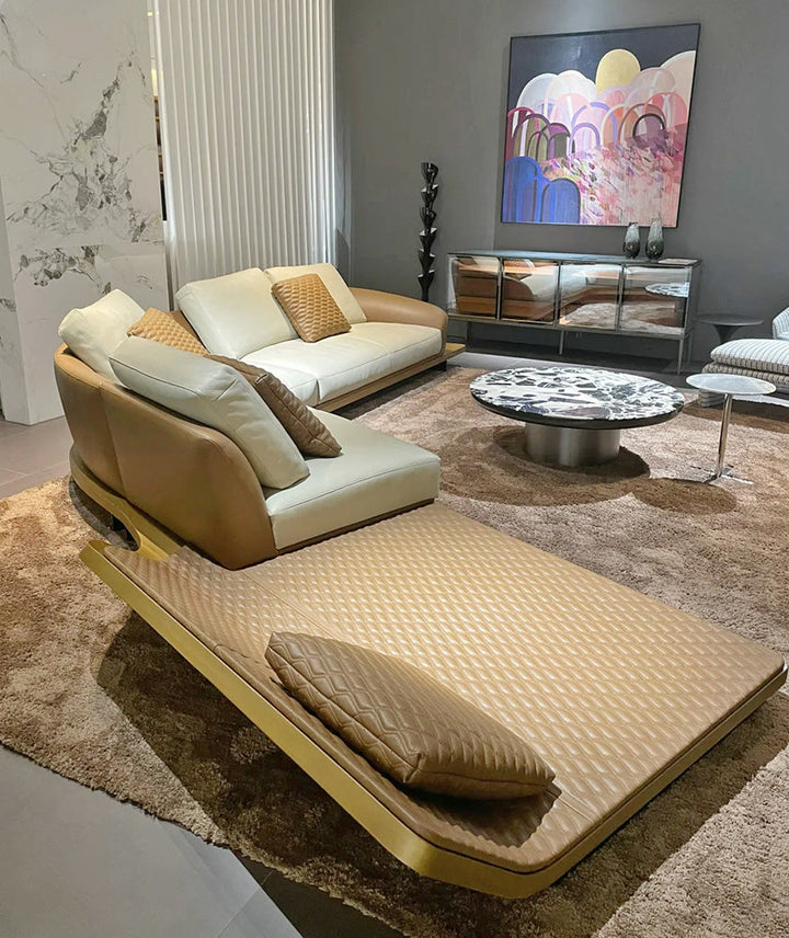 GS9157 Italian Luxury Modern Sofa With Wood Table