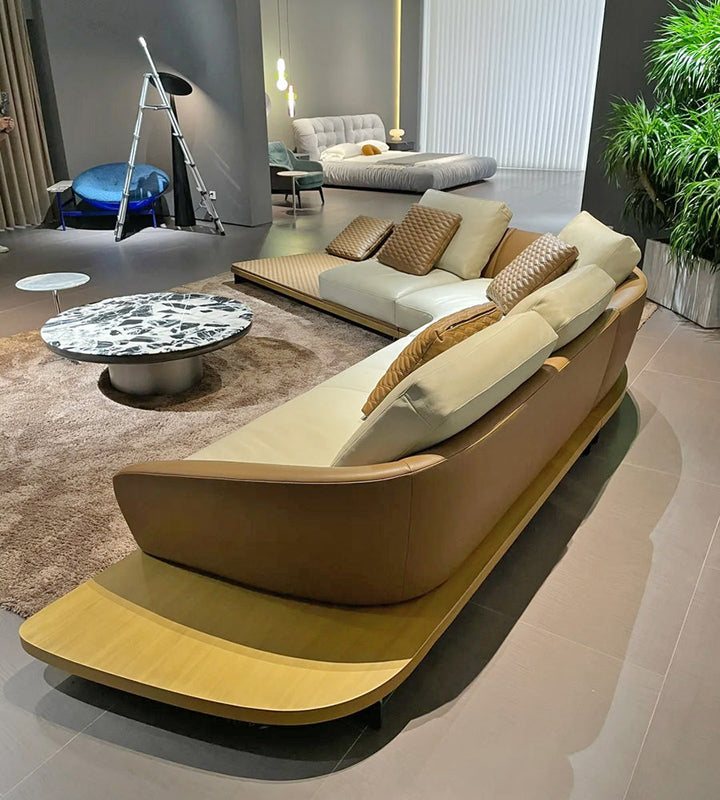 GS9157 Italian Luxury Modern Sofa With Wood Table
